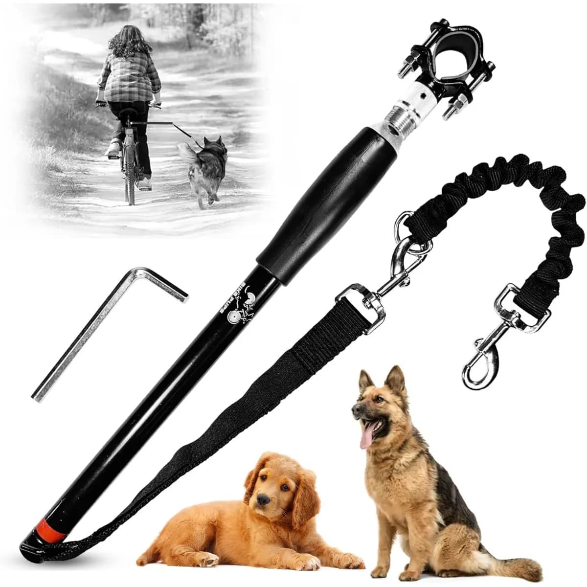 Nuovo Guinzaglio per Bicicletta per Cani Senza Maniglia, Retrattile, Facile da Installare e Rimuovere, per Allenamento e Passeggiate all'Aperto