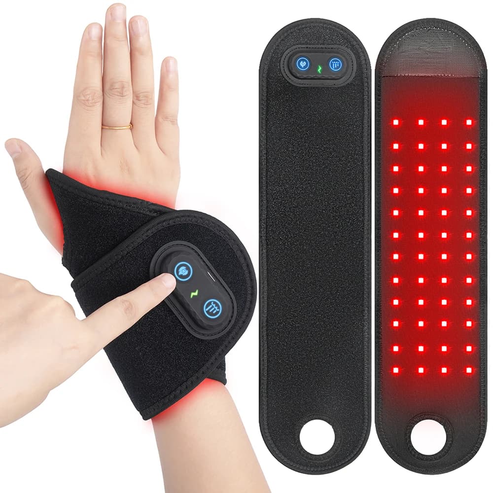 Cinturino da Polso per Terapia a Luce Rossa, Ricaricabile Wireless, Allevia il Dolore da Tenosinovite, 660nm per Lavoratori d'Ufficio, 850nm per Polso e Caviglia