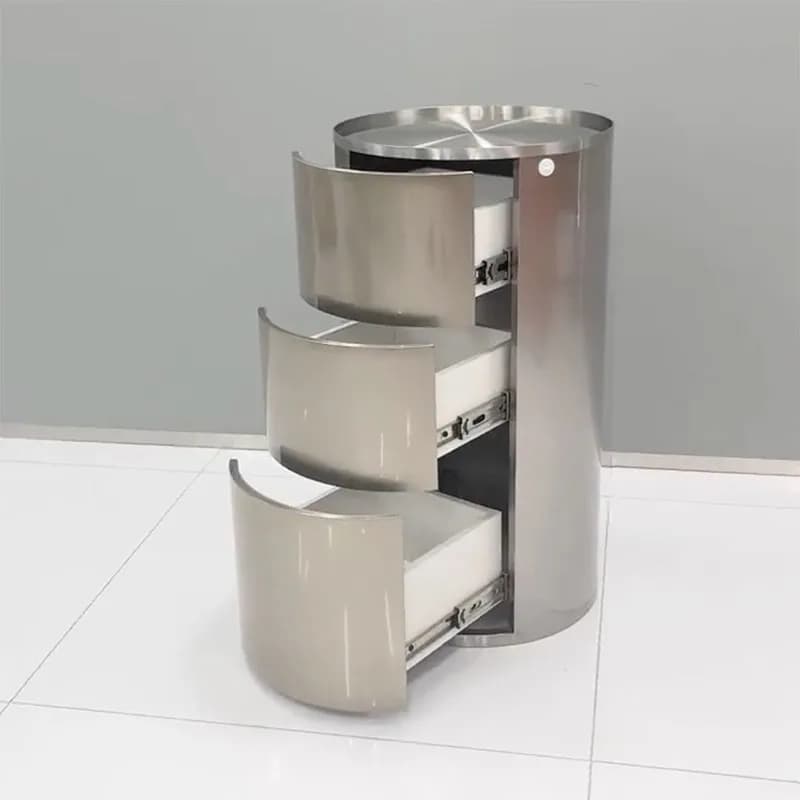 Mobili da salone in stile semplice Carrello in acciaio inossidabile Forbici da barbiere personalizzate Asciugacapelli Armadietto per attrezzi multistrato
