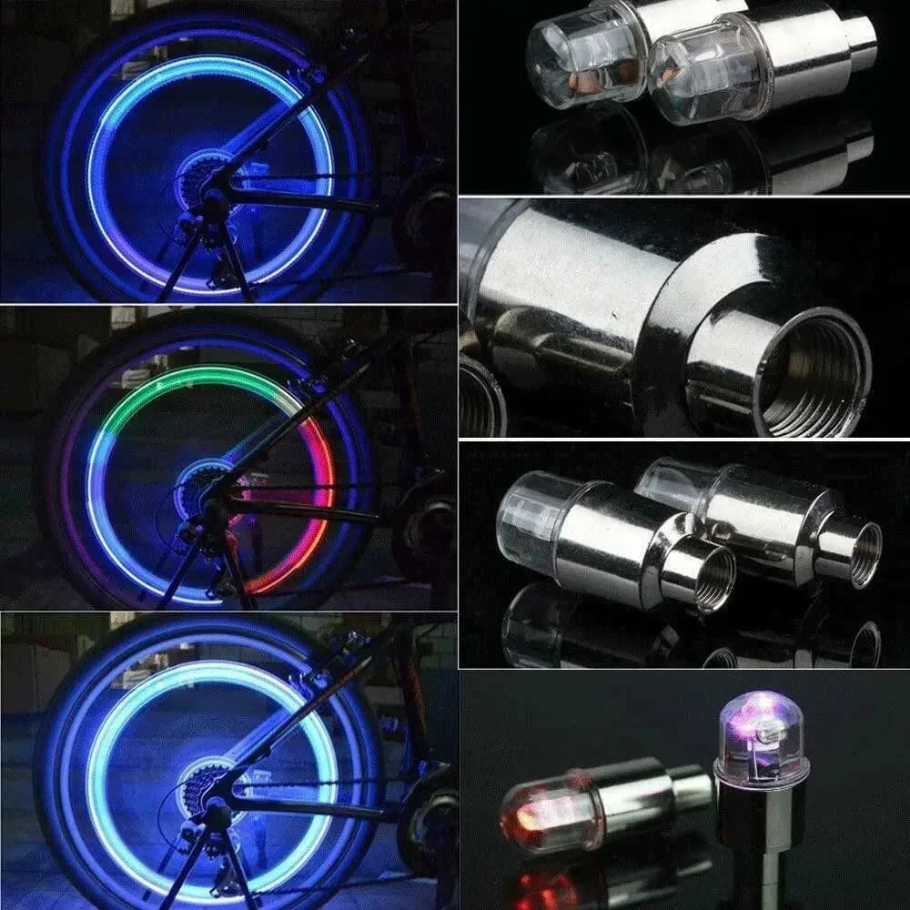 2 Pieces LED Light for Valve Wheel Car/By with Battery, Night Light for Outer, 4 Colors, Mini, Hot Sale
