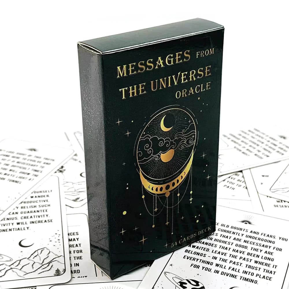 NUOVI messaggi dell'universo Oracle A 54 carte Mazzo, versione inglese del gioco di carte di divinazione del destino, giochi di società per famiglie