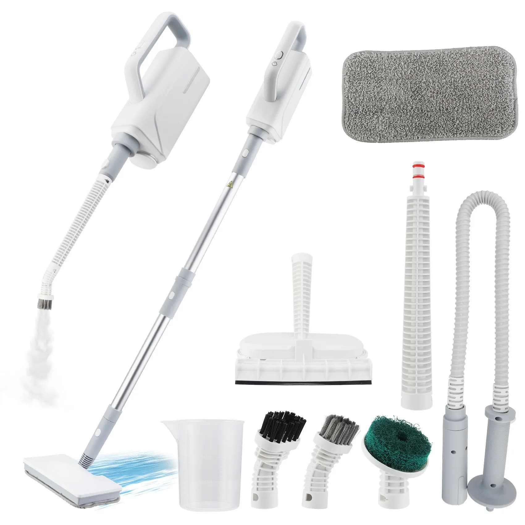 Scopa a vapore per la pulizia dei pavimenti Vaporiera portatile staccabile Serbatoio dell'acqua da 370 ml Detergente per finestre Vestiti Testa da stiro Pulitore a vapore