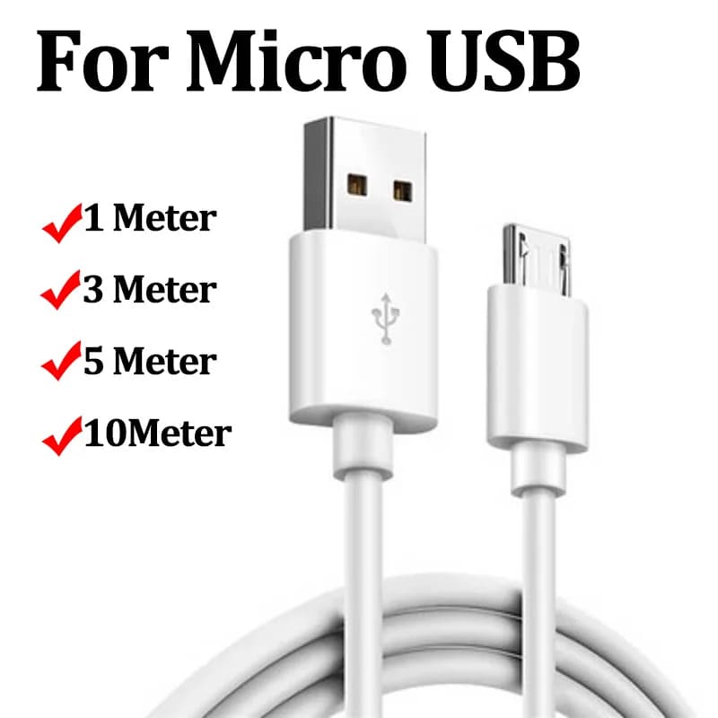 10M/5M/3M/1M caricatore di ricarica Micro USB cavo Extra lungo per Xiaomi IP Camera CCTV cavo Tablet PC fotocamera altoparlante cavo di ricarica