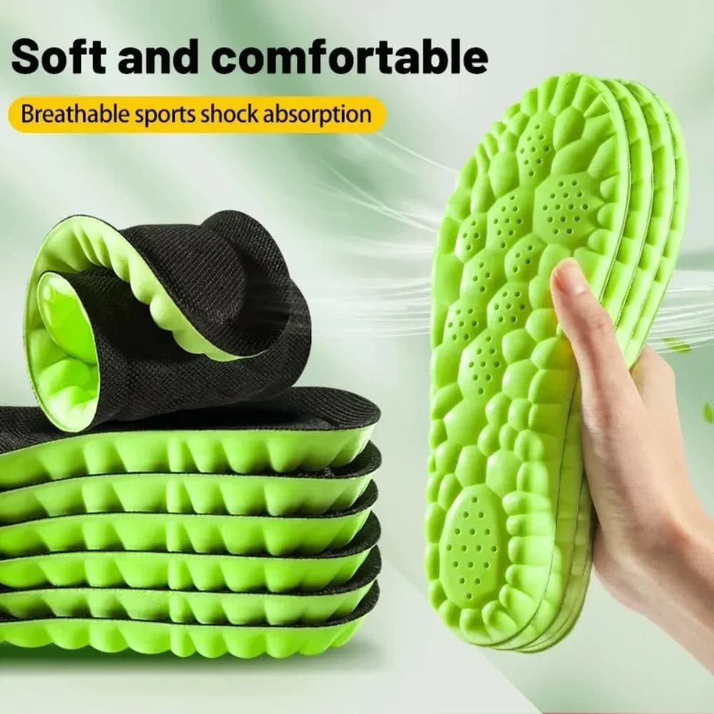Nuove Solette Sportive 4D Assorbenti, Cuscinetti per Assorbimento degli Urti, Supporto per Arco Plantare, Inserti Ortopedici per Scarpe
