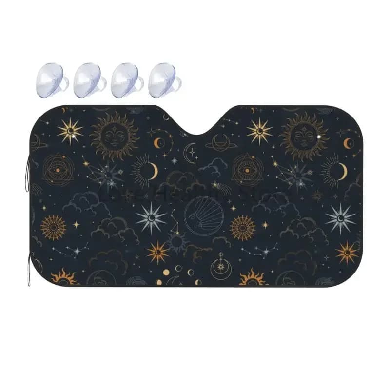 Costellazioni magiche Sole Luna Stella Astrologia Parabrezza anteriore per auto Parasole Auto Parasole Blocchi Raggi UV Protezione visiera parasole