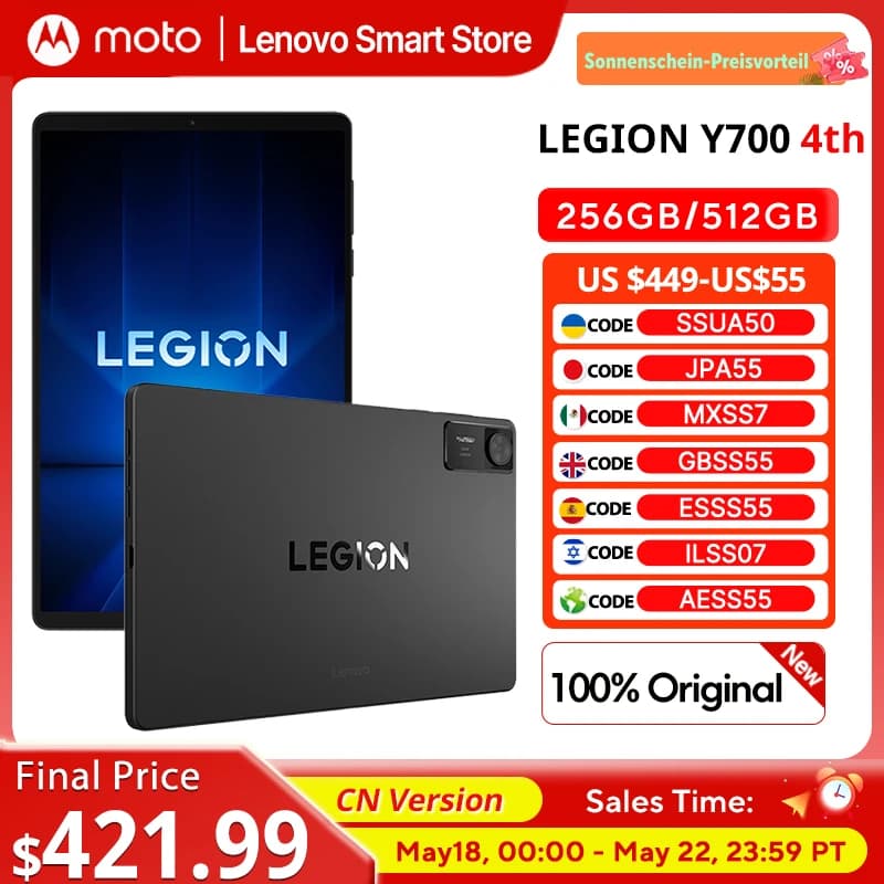 Nuovo Lenovo LEGION Y700 4th Tablet 8.8 "3040*1904 165Hz Schermo Snapdragon 8 Elite 512GB CN versione 7600mAh Android Tab PC