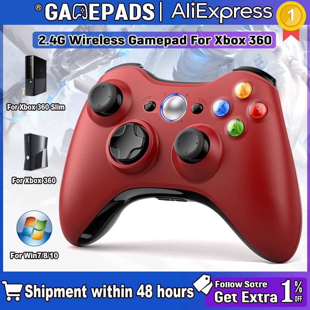 Per Xbox 360 Gamepad Joystick a vibrazione wireless per Xbox 360/console PC compatibile con controller di gioco Windows 7 8 10
