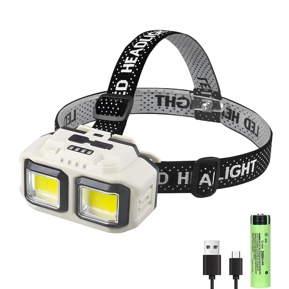 Powerful LED COB Induction Front Lamp USB Rechargeable Front Flashlight Working Light Outdoor Camping Search Lamp Fishing Flashlight