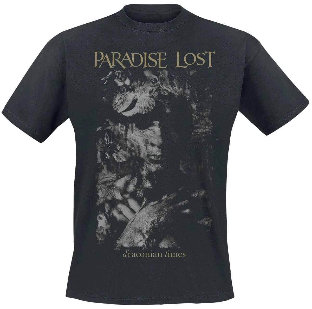 Paradise Lost Draconian Times Tee, Doom Metal T-Shirt with Album Cover Print & Band Logo, Band Fan Merch