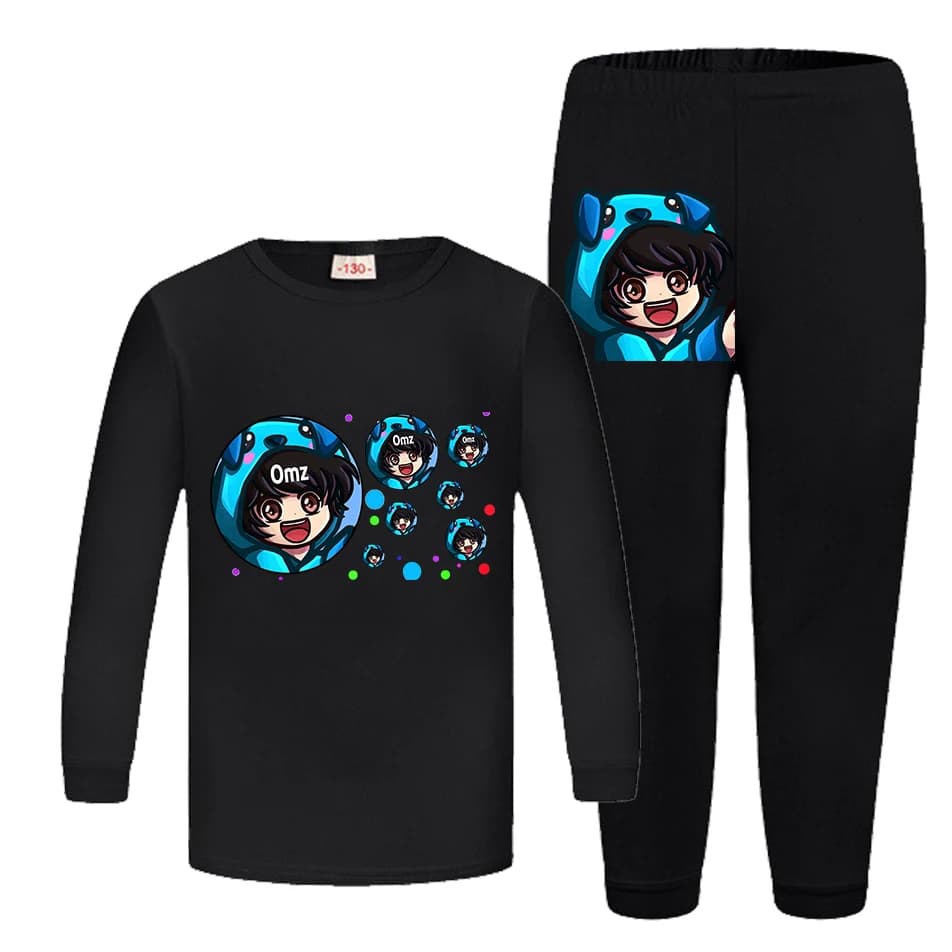 Omz Clothes Kids Long Sleeve Pajama Sets Baby Girls Cute Cartoon Pijamas Children Casual Tops Pants 2pcs Set