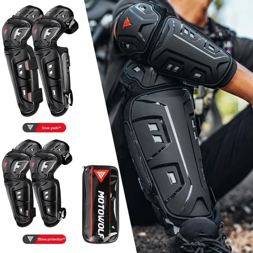 4 pezzi/set protezioni per ginocchia e gomiti, protezioni per pattinaggio per moto, motocross, equitazione, equipaggiamento protettivo, attrezzatura sportiva all'aria aperta