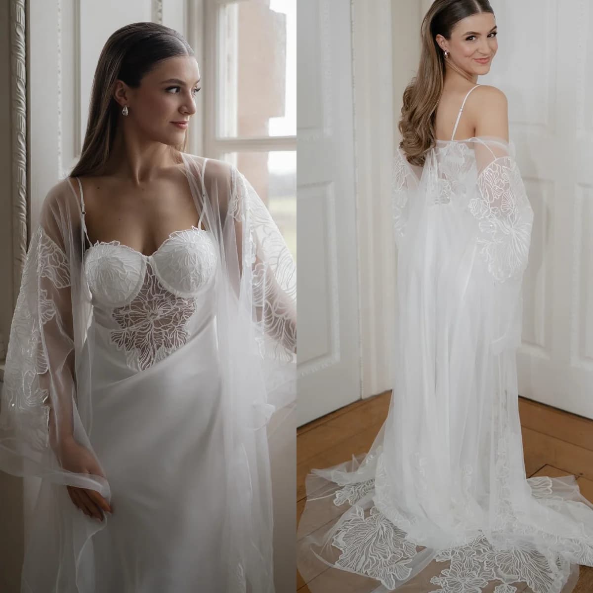 Abiti premaman eleganti Abito da donna Camicia da notte Maniche lunghe Appliques Indumenti da notte Accappatoio Prom Pigiama da damigella d'onore Personalizzato