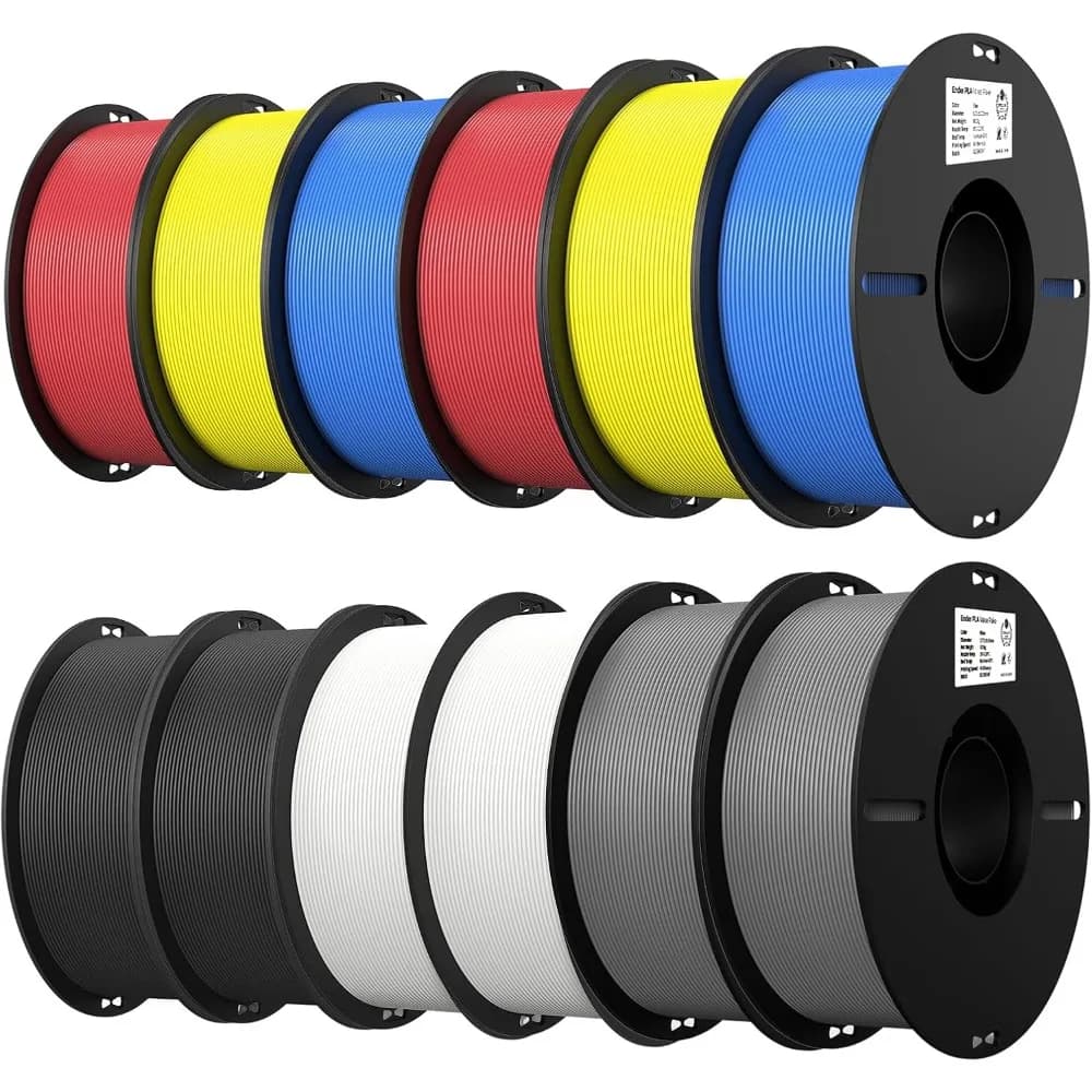 Pack of 12 PLA filaments of 1.75 mm for 3D printing with strong bonding without whitening and overhang performance