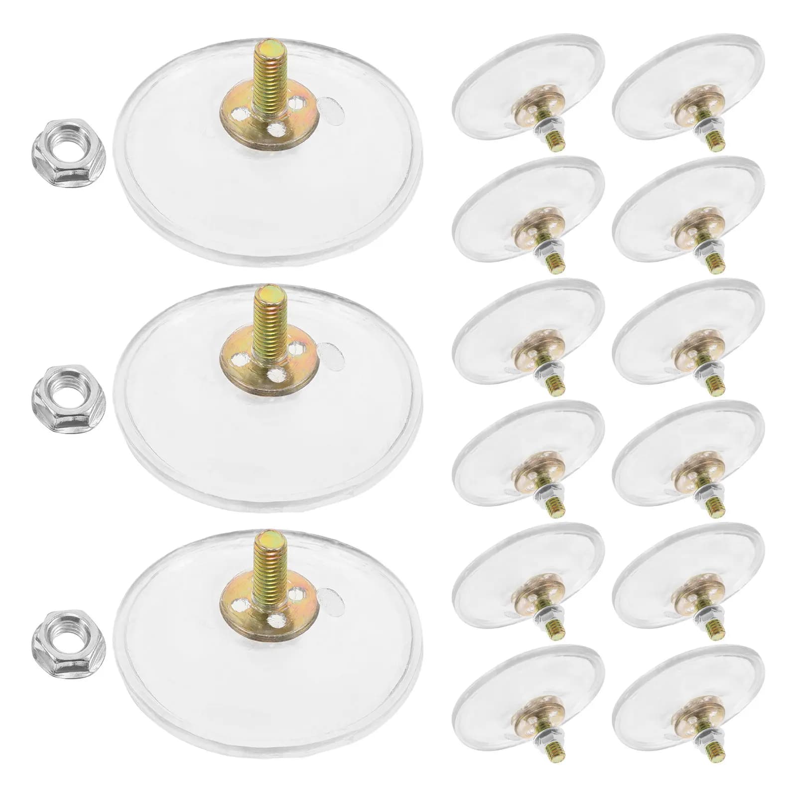 15Pcs Suction Cup Hooks Heavy Duty Strong Adhesive Plastic Screw Thread Suction Cups Clear Glass Mount Pads Bathroom Utility