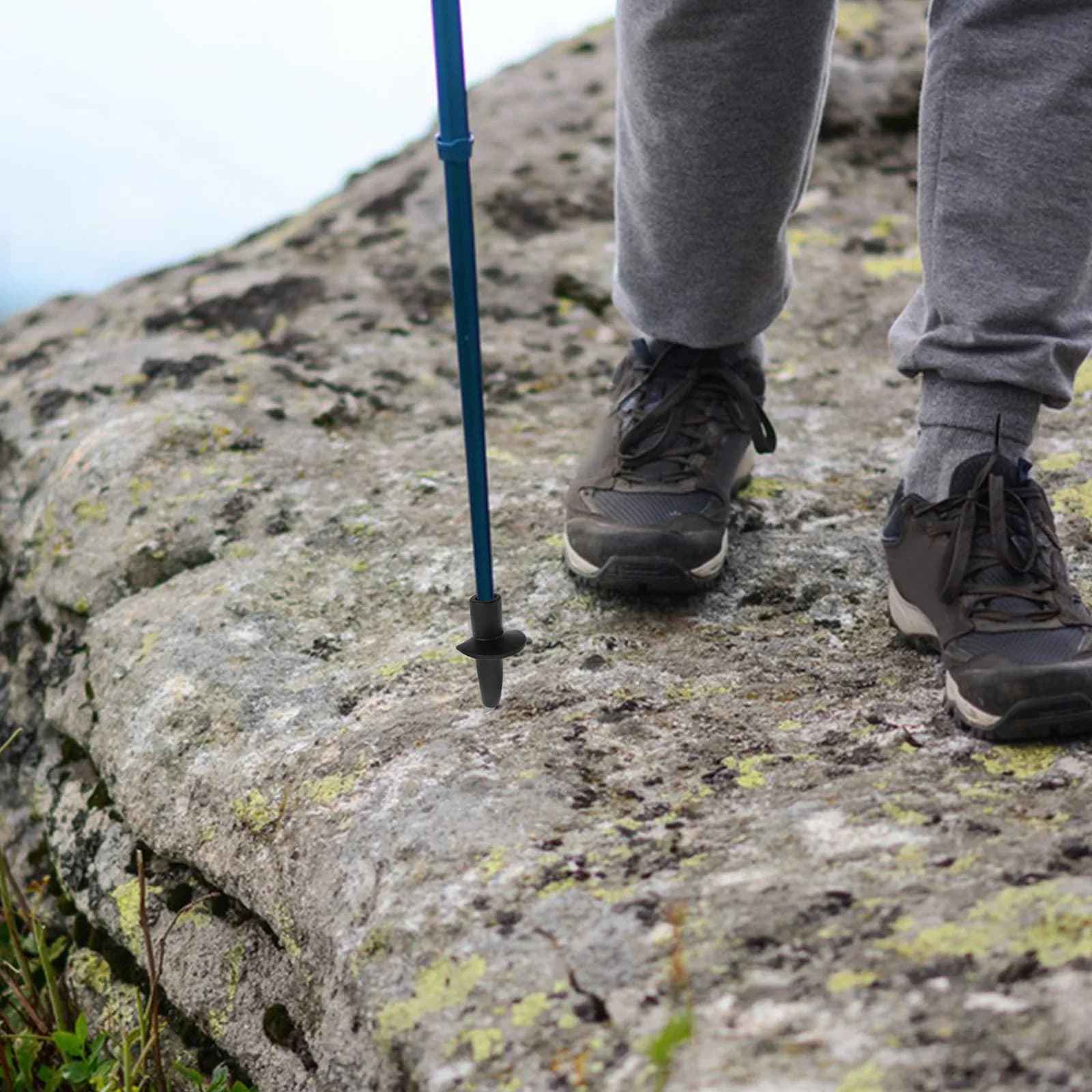 4Pcs Trekking Pole Tungsten Steel Tips Carbide Rod End Hiking Stick Accessory Universal Fit for Snow Mud Rock Climbing Outdoor