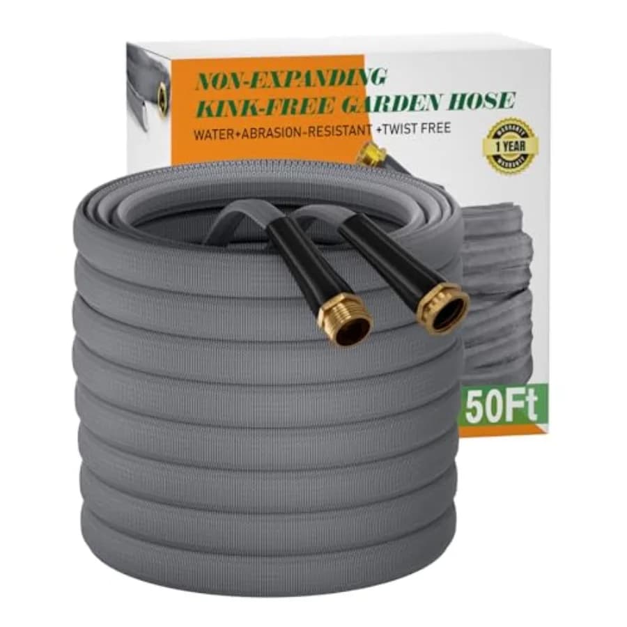 Garden Hose 50 FT, Non-Expanding Water Hose, Ultra-Light and Flexible, Burst-Resistant, Kink-Free, High-Pressure Garden Hose Al