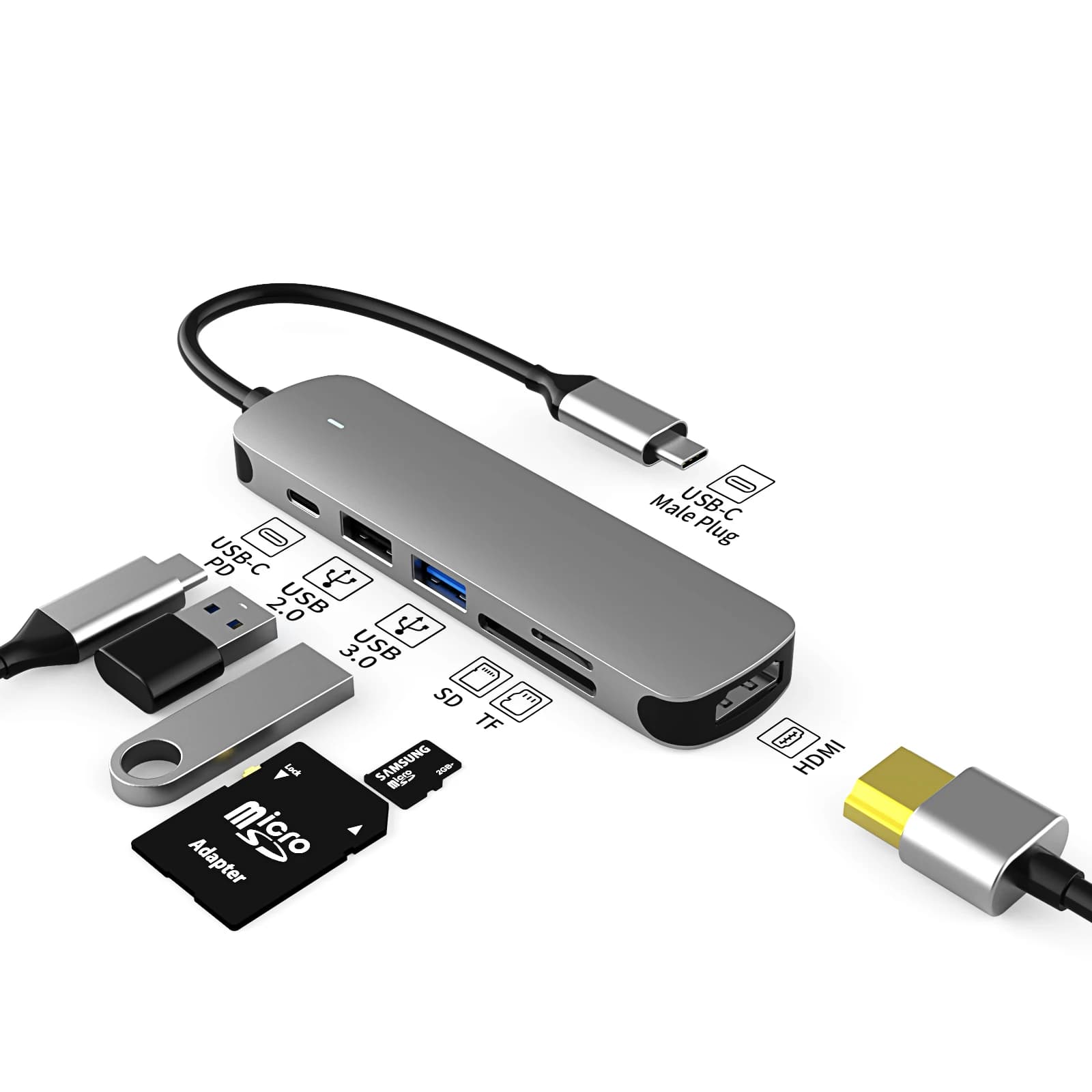 Docking station adattatore USB C HUB da tipo C a HDMI per MacBook Air iPad M2 M1 Accessori Docking station HUB USB 3.0