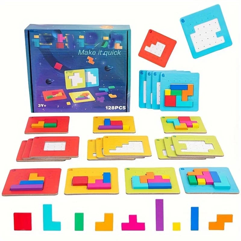 1 set di puzzle colorato gioco rompicapo giocattolo per bambini puzzle a blocchi per esercizi mentali giocattolo per bambini sfida regalo per due giocatori
