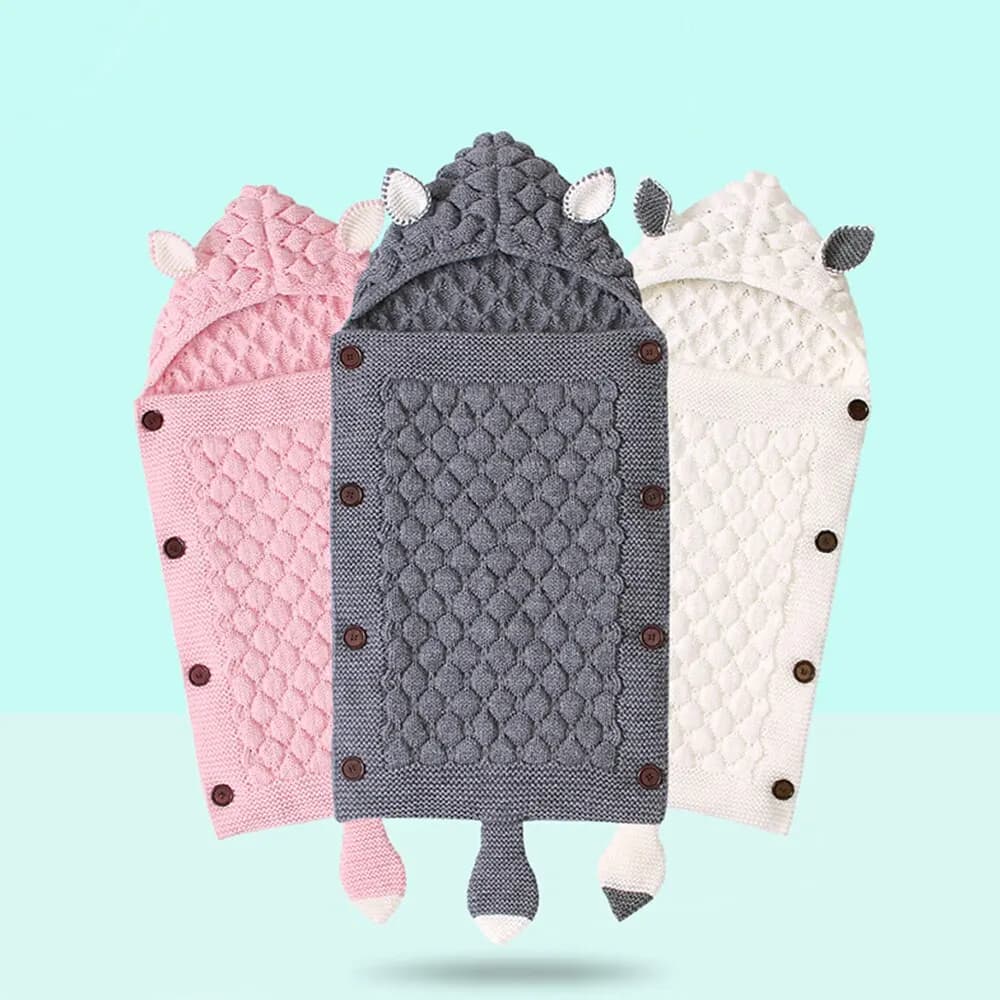 Coperte avvolgenti invernali per neonati, coperte lavorate a maglia per neonati, passeggino caldo e busta per culla, coperte per neonati per bambini