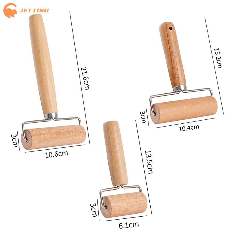 (New) Small Rolling Pin T Shape Wood Dough Manual Roller Durable Pizza Baker Roller Kitchen Baking Crush Nuts Crackers Utensils