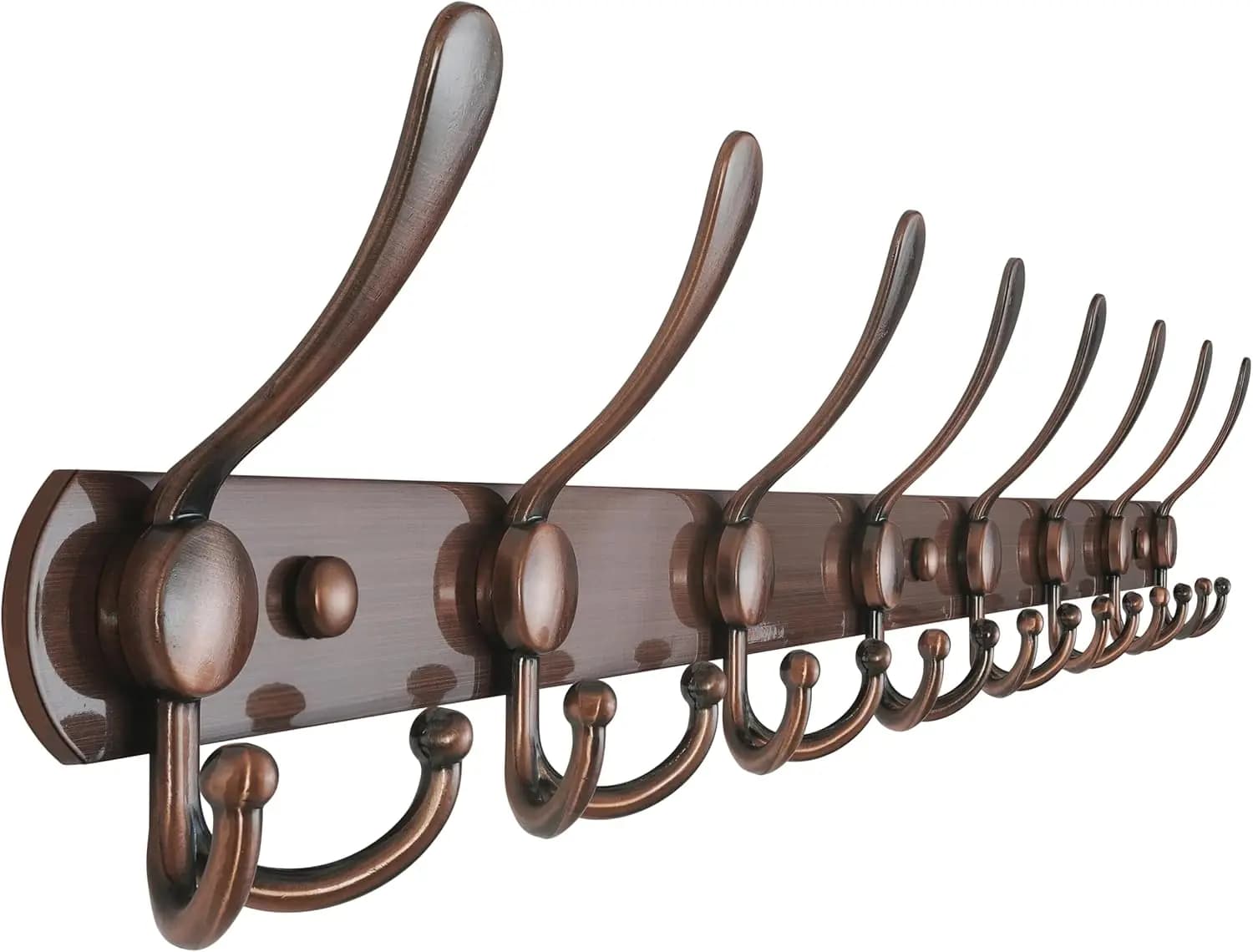 Appendiabiti da Parete Lungo 75 cm con 8 Ganci Resistenti per Cappotti, Cappelli e Abbigliamento in Rame Anticato Rosso