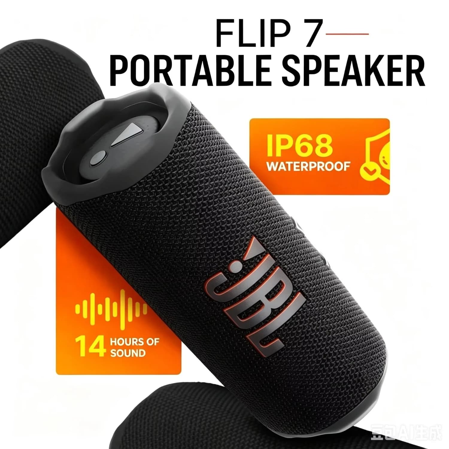 Altoparlante Bluetooth Portatile JBL Flip 7, Impermeabile IP68, per Esterni, 14 Ore di Riproduzione, Audio Stereo con Bassi Potenti