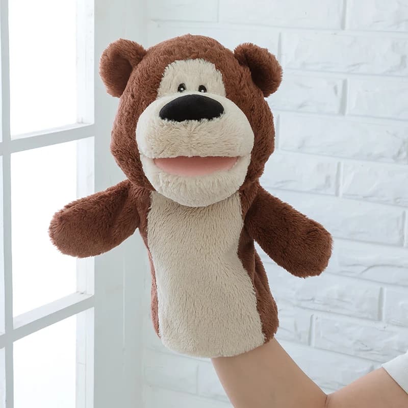 Bear Burattini High quality soft baby plush toys for baby doll hand puppet Free transport, 11"