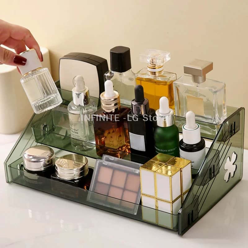 Plastics 3 Layers Nail Polish Display Stand Cosmetic Display Rack Holder High-Capacity Essential Oil Bottle Organizer Storage