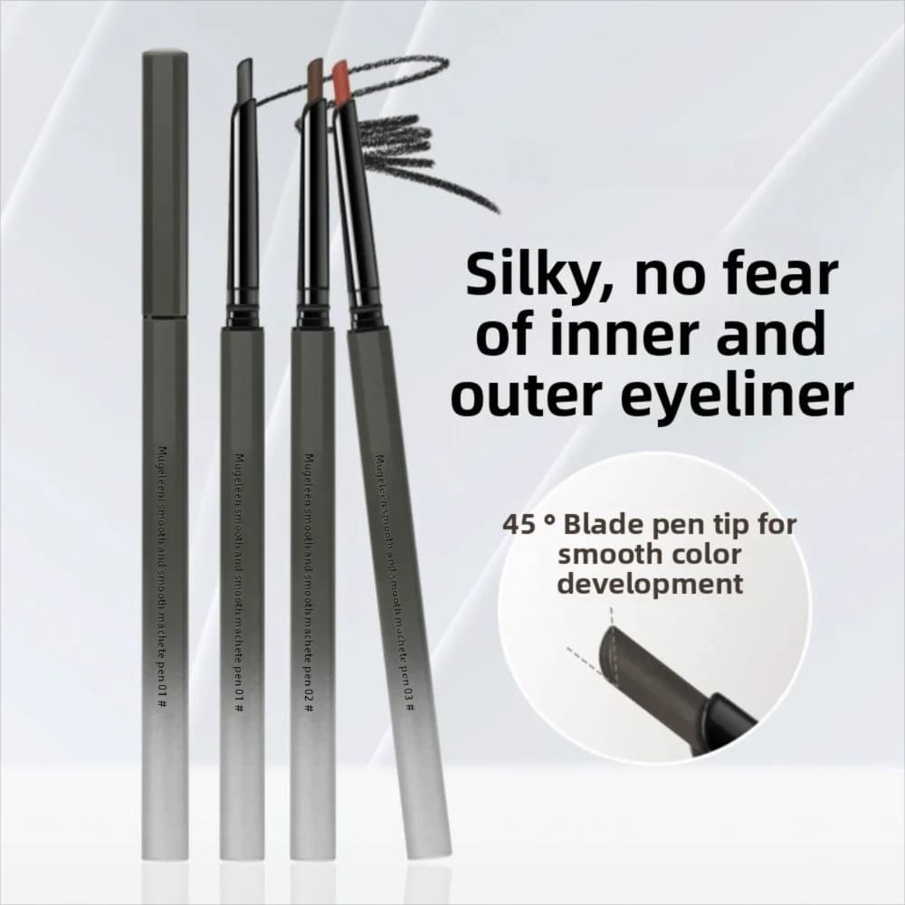 New Eyeliner Anti-Slip Gel with Obliqua Point, Eyeliner Pen Waterproof to Flat Toe, Quick Drying Eyeliner for Eyes Makeup