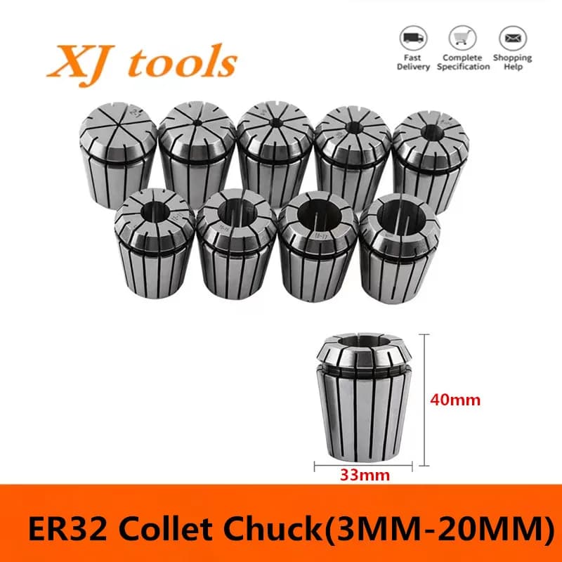 1 pz ER32 2-20MM 1/4 6.35 1/8 3.175 1/2 12.7 Pinza a molla Set di pinze ad alta precisione per macchina per incidere di CNC Tornio Mulino strumento