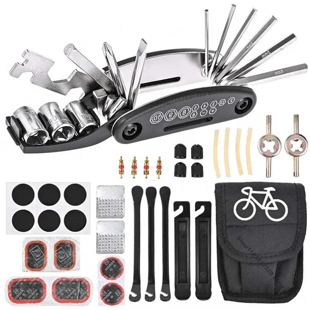 Bicycle Repair Tools Kit Portable Multi Tool Set With Pump Tire Patch Mountain Road Bike Repair Accessories