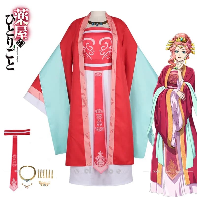 CosplayThe Apothecary Diaries Gyokuyou Costume Cosplay Kusuriya no Hitorigoto Hanfu Dress Copricapi Puntelli Set completo Donne Ragazze Ha