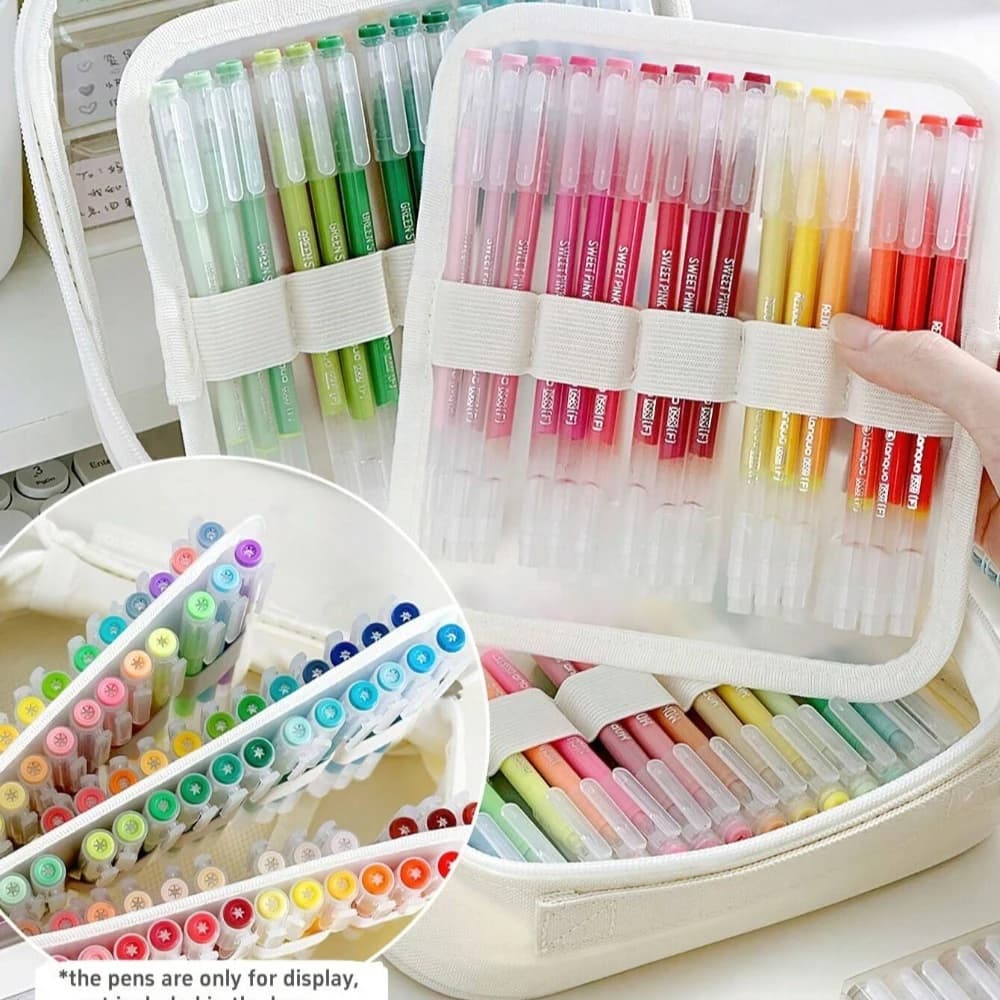 Astuccio per Penne Gel Colorate Languo, Multi-Strato, Contiene 36/108 Pezzi, Organizer Semplice per Cancelleria, Borsa Multifunzionale, Regalo per Studenti