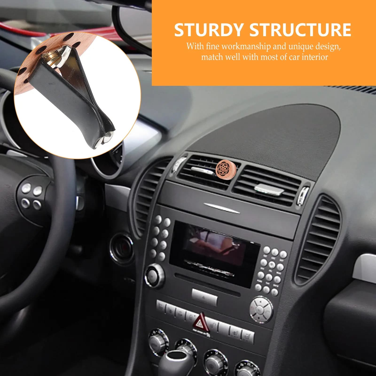 Wooden Car Diffuser Aromatherapy Vent Clip Essential Oil Air Freshener Hollow Design Retro Style Wing Clips for
