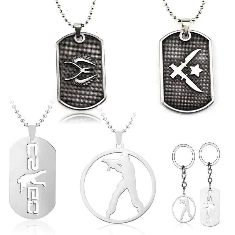 Gioco caldo CS GO Ciondolo Counter Strike CSGO Logo Collana Chiave Fibbia Gioco di moda Gioielli in acciaio inossidabile Uomo Regali all'ingrosso
