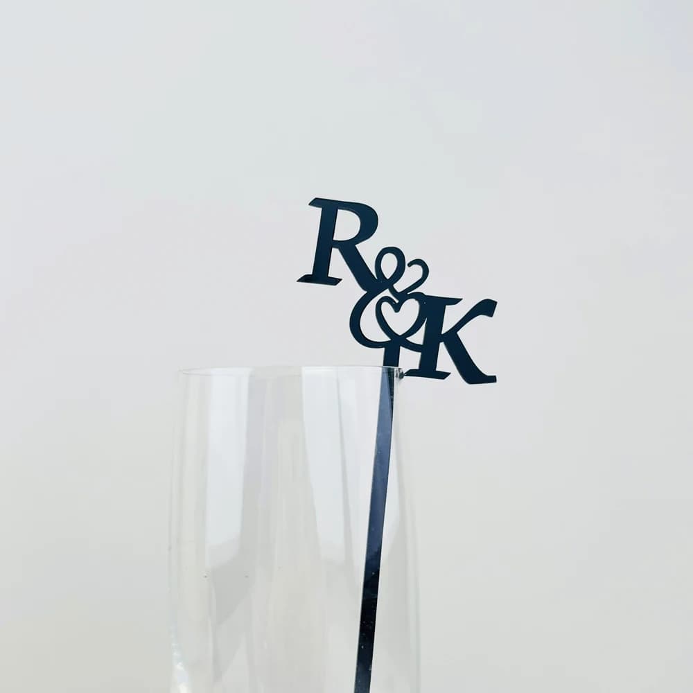 20/50/100 Pezzi Bastoncini Acrilici Personalizzati per Cocktail, Agitatori per Bevande con Iniziali Incise al Laser, Etichette con Lettere Iniziali