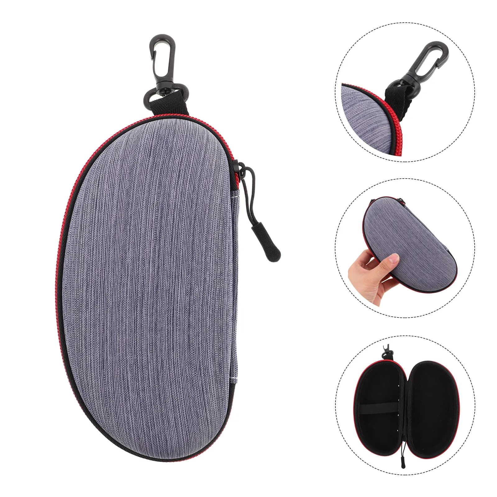 Custodia Eva antiurto con cerniera per occhiali da sole, custodia rigida protettiva da viaggio per occhiali da nuoto, ciclismo, sci, immersioni e sport