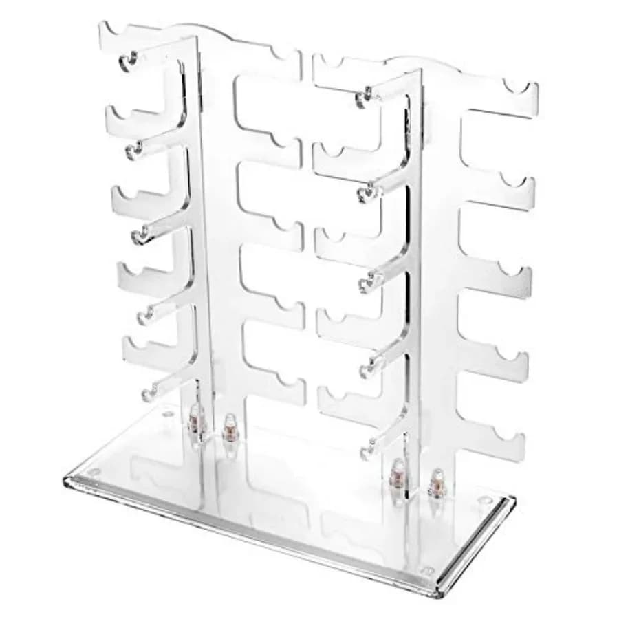 2 Row Sunglasses Rack Holder Glasses Display Stand Transparent