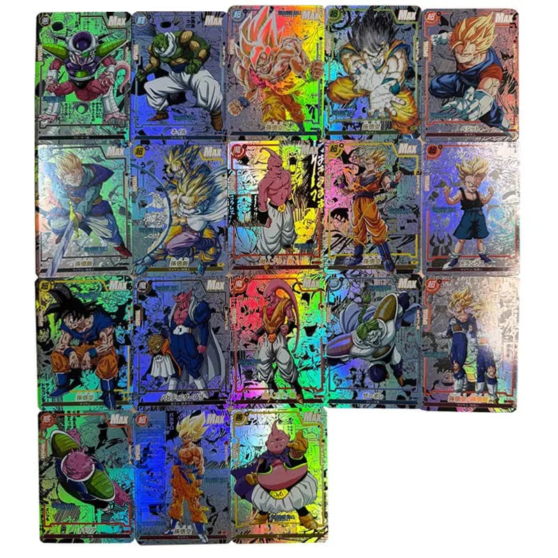 Set da 18 Carte Flash Colorate Fai-da-te Dragon Ball Comic Series TCG Son Goku, Carte da Collezione Anime, Gioco, Regalo, Giocattolo 63*88mm