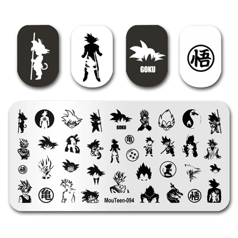 Piastra per stampa unghie riutilizzabile Dragon Ball per nail art MouTeen-094