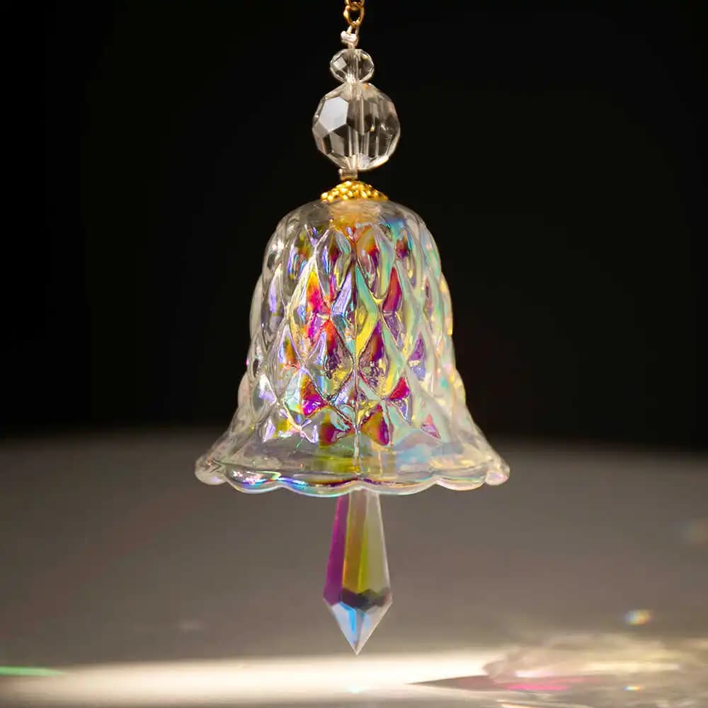 Rainbow Crystal Wind Chimes Window Pendant Bell Glass Pendant Sun Catcher Holiday Decor Pendant Wall Hanging KidsRoom Decoration