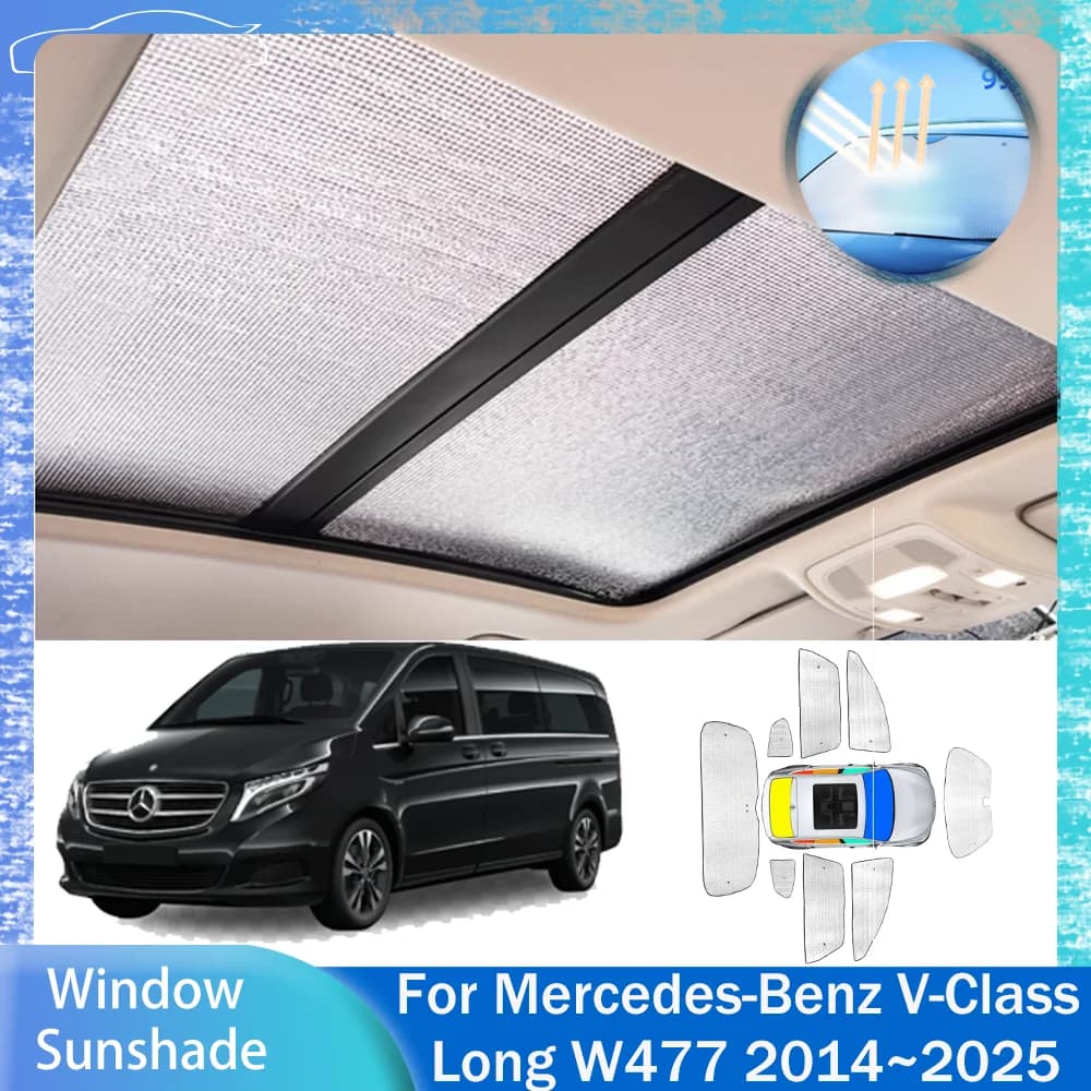 Per Mercedes-Benz Classe V Lungo W477 2014 ~ 2025 2015 2016 2017 2018 2019 2020 2021 2022 2023 2024 Lucernario Parasole Finestra Laterale Parabrezza Parasole Protezione Parasole Accessori