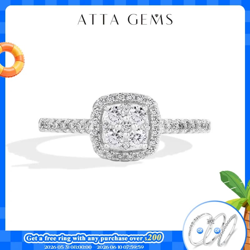 ATTAGEMS Trifoglio Moissanite Anelli per le donne D VVS1 Lab Diamante S925 Argento Fidanzamento Sposa Moissanite Gioielli Regalo Dropshipping