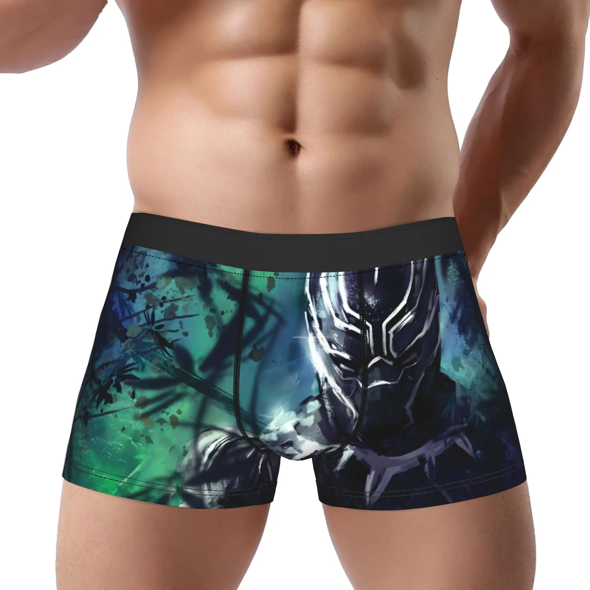 1 pezzo di biancheria intima da uomo Black Panther Vibranium, mutandine da uomo, pantaloncini comodi