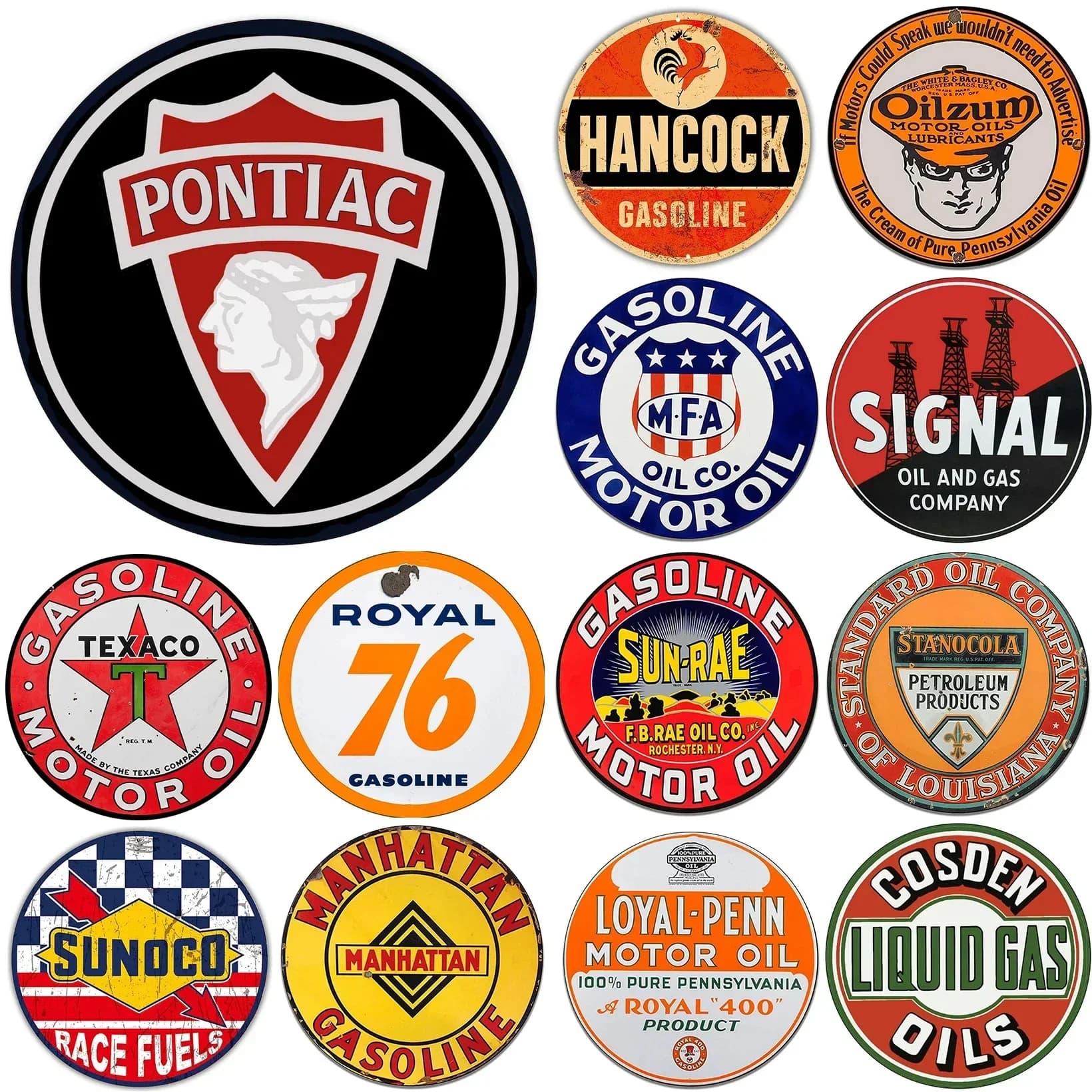 Car Stickers Personality Oil Engine Rolling Garage Gas station Decalcomania Vinyl Retro Decalcomania Waterproof Car accessory decoration