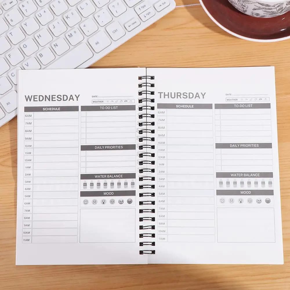 Portatile 2025 ADHD Agenda giornaliera Libro Copertina rigida Piano settimanale mensile Agenda Notebook Programma Libro Lavoro Studio Planner Studente