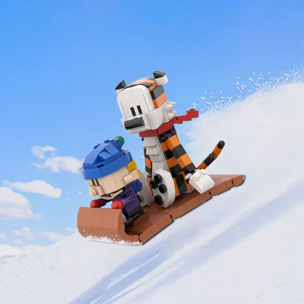 Kit di avventure per slitta invernale da 347 pezzi - Modello di scena di neve compatibile con MOC per adolescenti e adulti, regalo festivo fai-da-te con guida