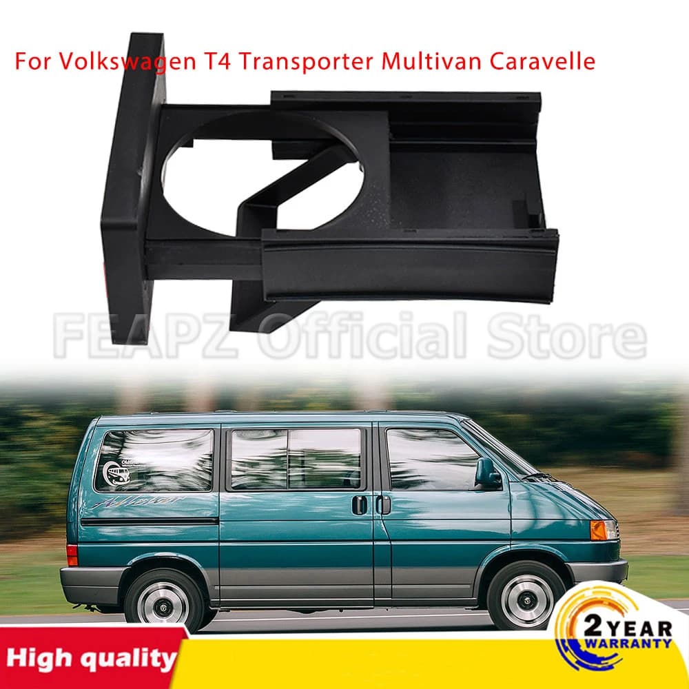 For VW T4 Transporter Multivan Caravelle Black Dashcam Mount Wallets Central Console Ashtray Slot Organizer