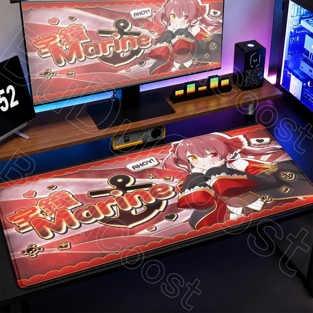 Hololive Cute Girl Houshou Marine XXL Mouse Pad Computer HD Printing Extended Tabletop Keyboard Mat PC Rubber Gaming Accessories