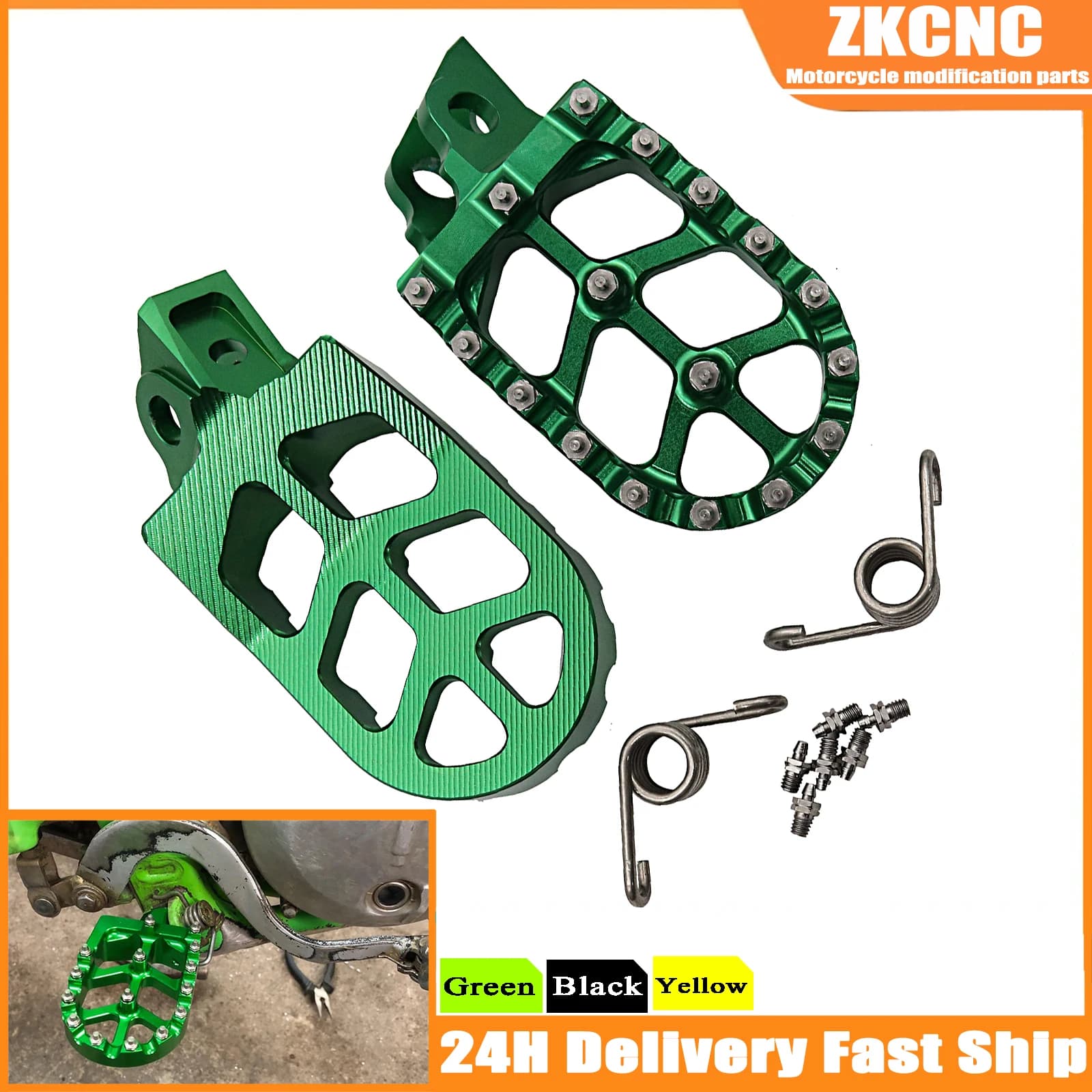 Moto CNC pedane poggiapiedi pedane per Kawasaki KX65 KX80 KX85 KX100 KX112 KLX140 KLX140L KLX140G 1998-2023